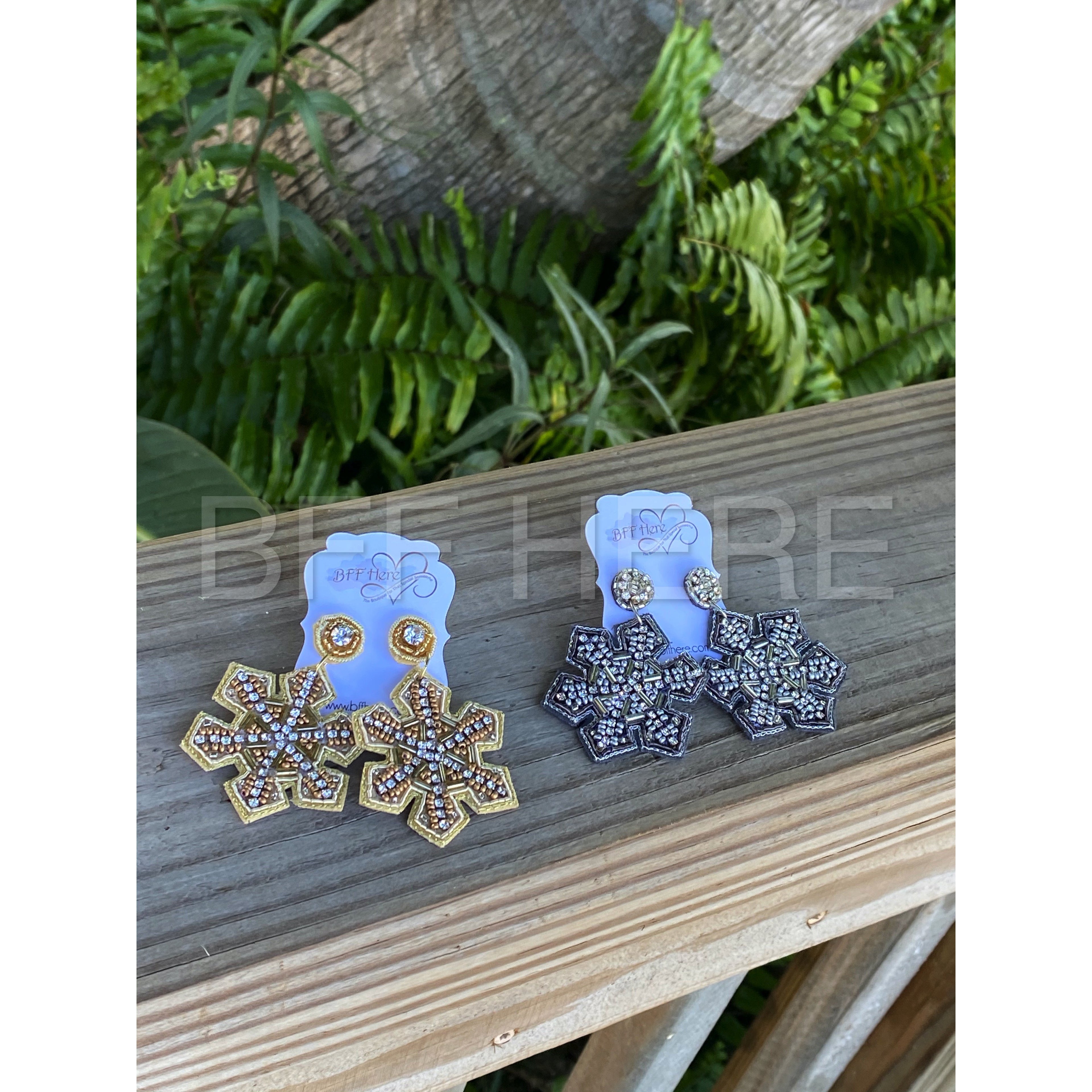 Snowflake Statement Earrings -- Choice of Color - BFF Here
