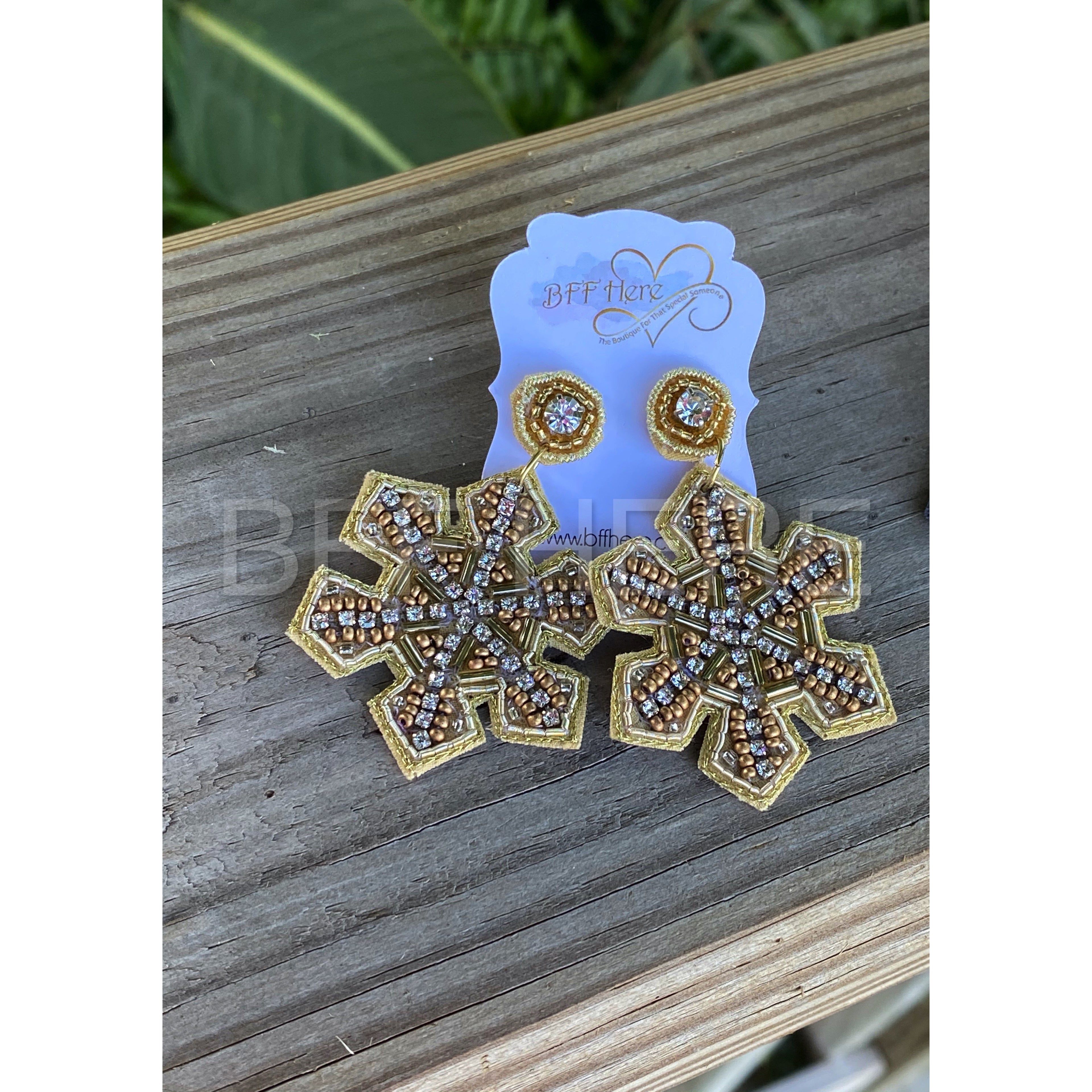 Snowflake Statement Earrings -- Choice of Color - BFF Here