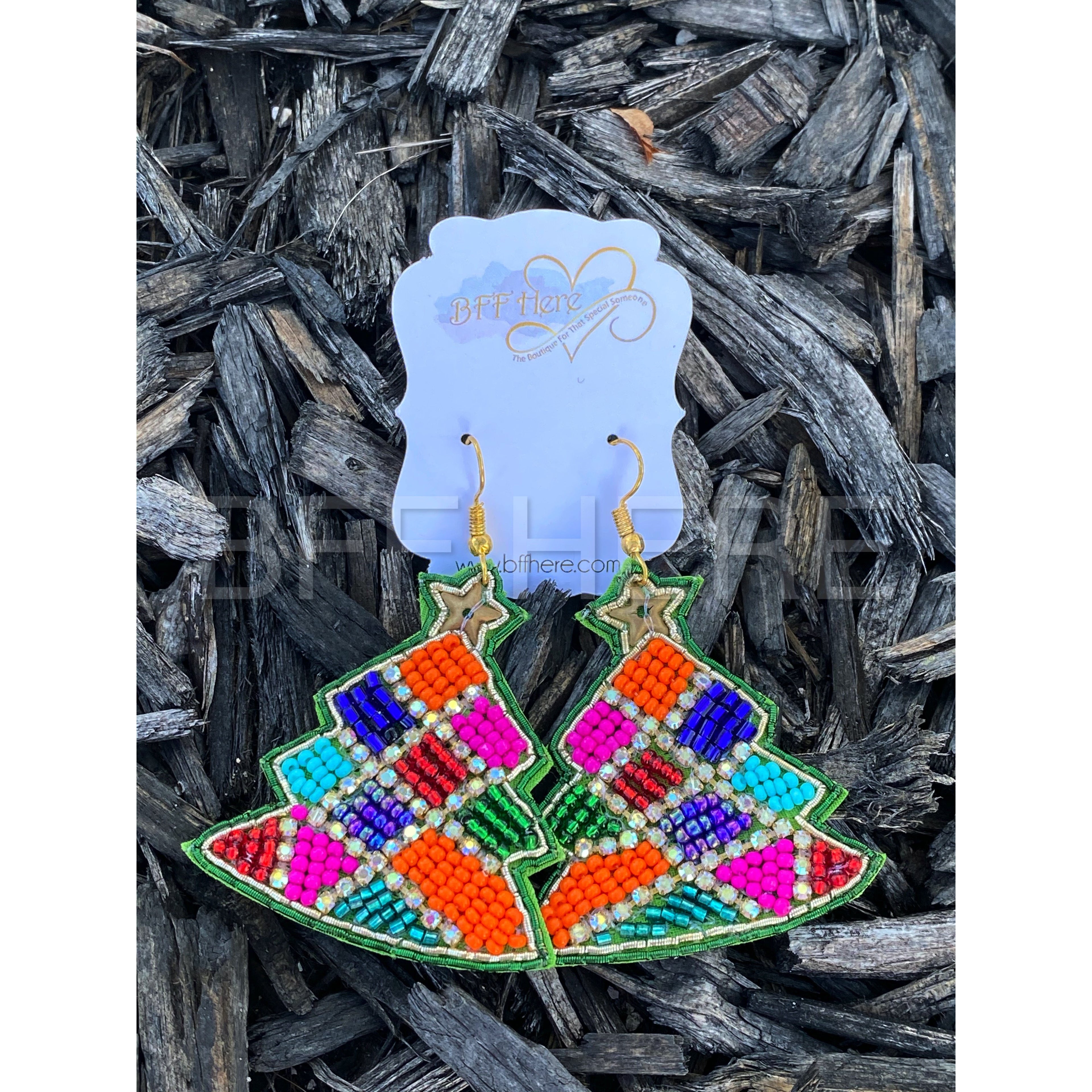 Christmas Tree Statement Earrings - BFF Here