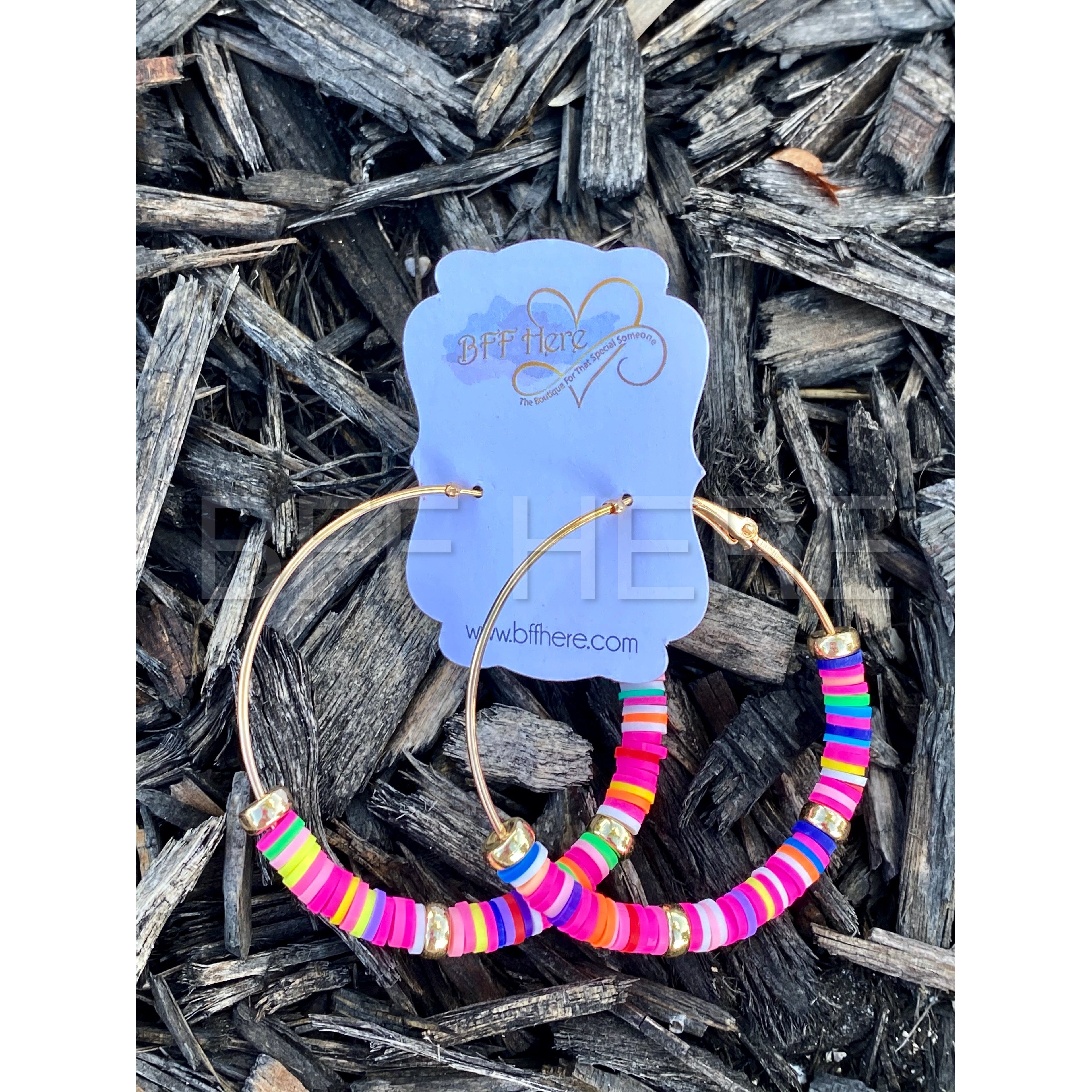 Guilia Beaded Hoop Earrings - BFF Here