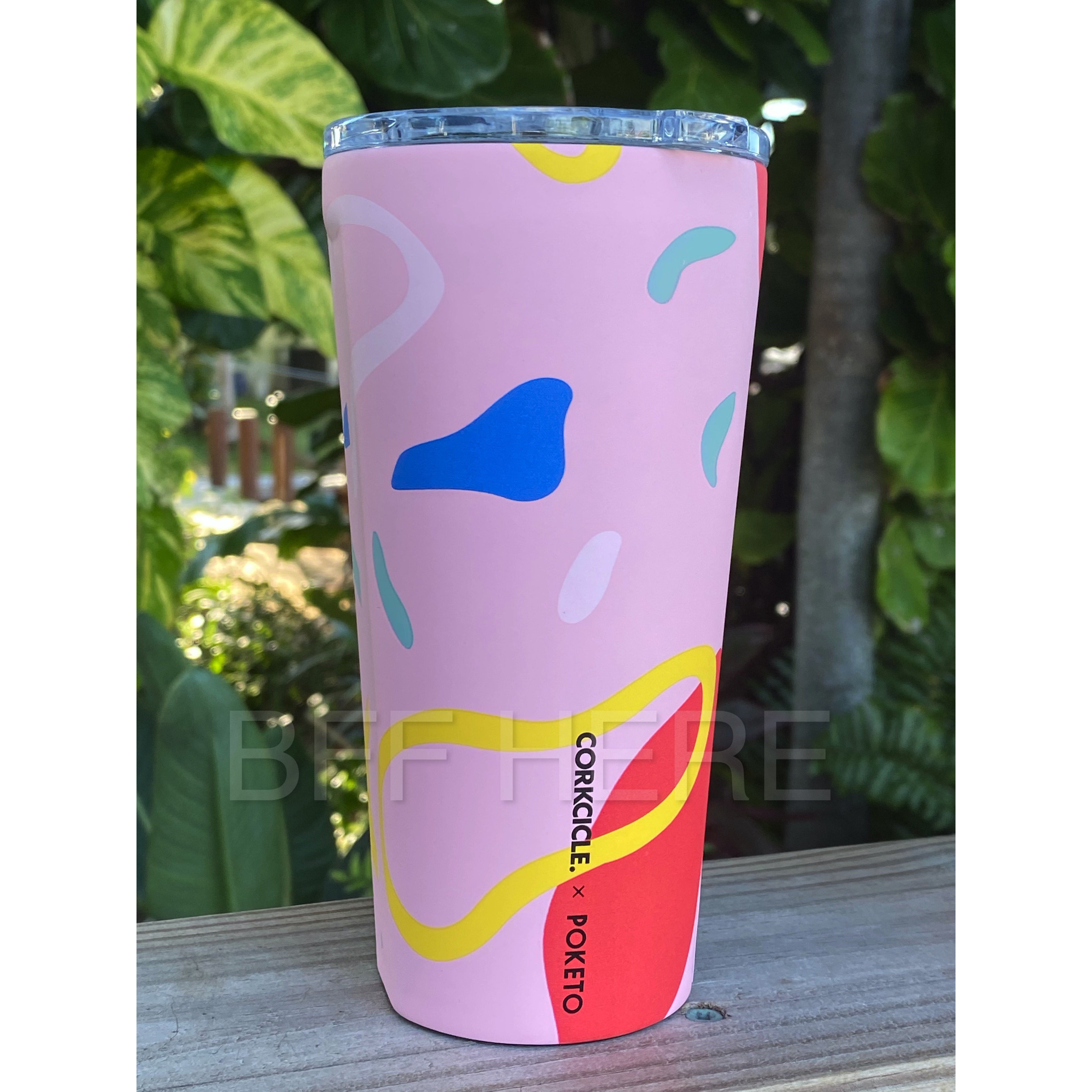 16 oz Tumbler By Corkcicle -- Poketo Pink Party - BFF Here