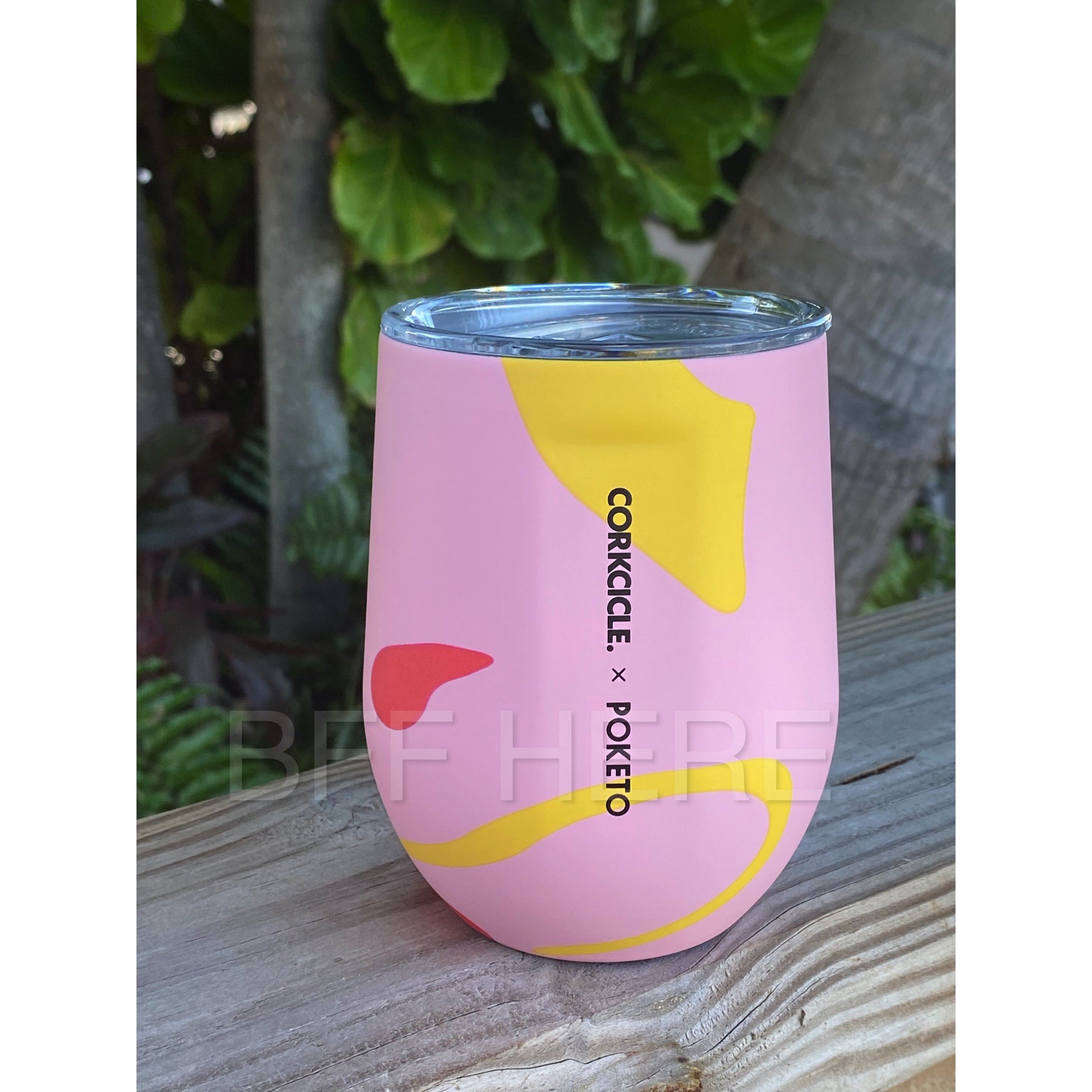 12 oz Stemless By Corkcicle -- Poketo Pink Party - BFF Here