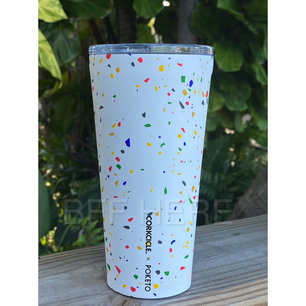 16 oz Tumbler By Corkcicle -- Poketo White Terrazzo - BFF Here
