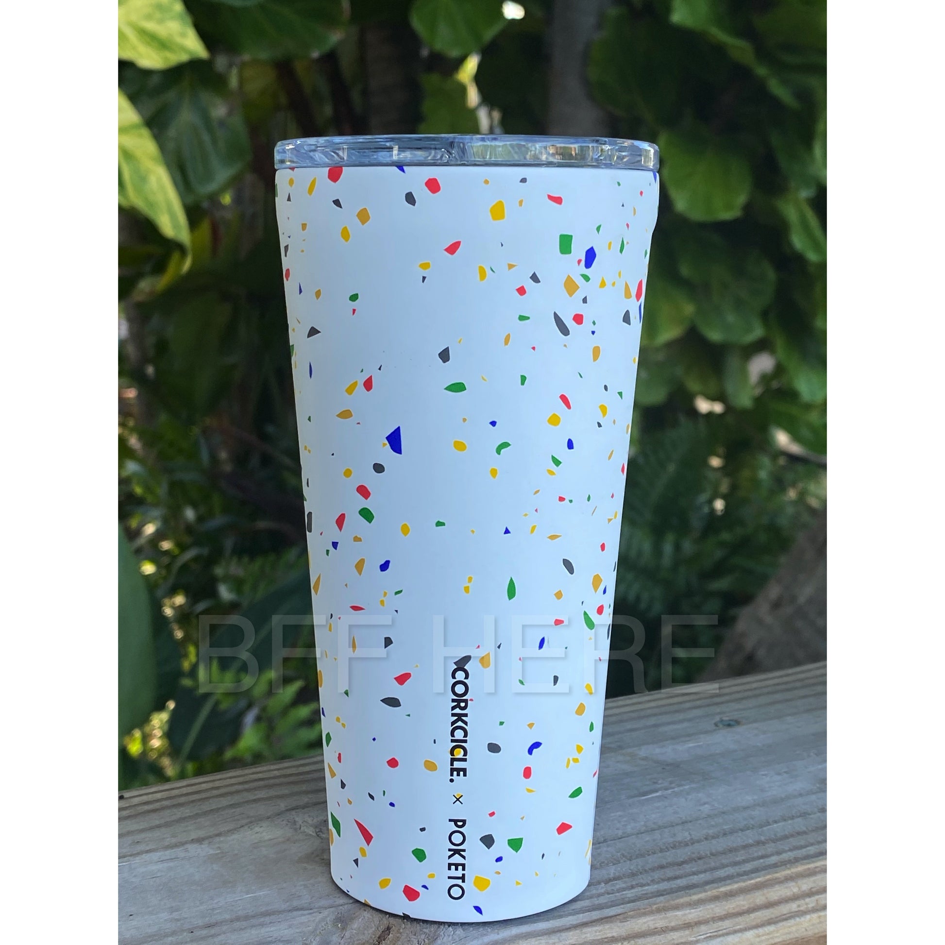 16 oz Tumbler By Corkcicle -- Poketo White Terrazzo - BFF Here