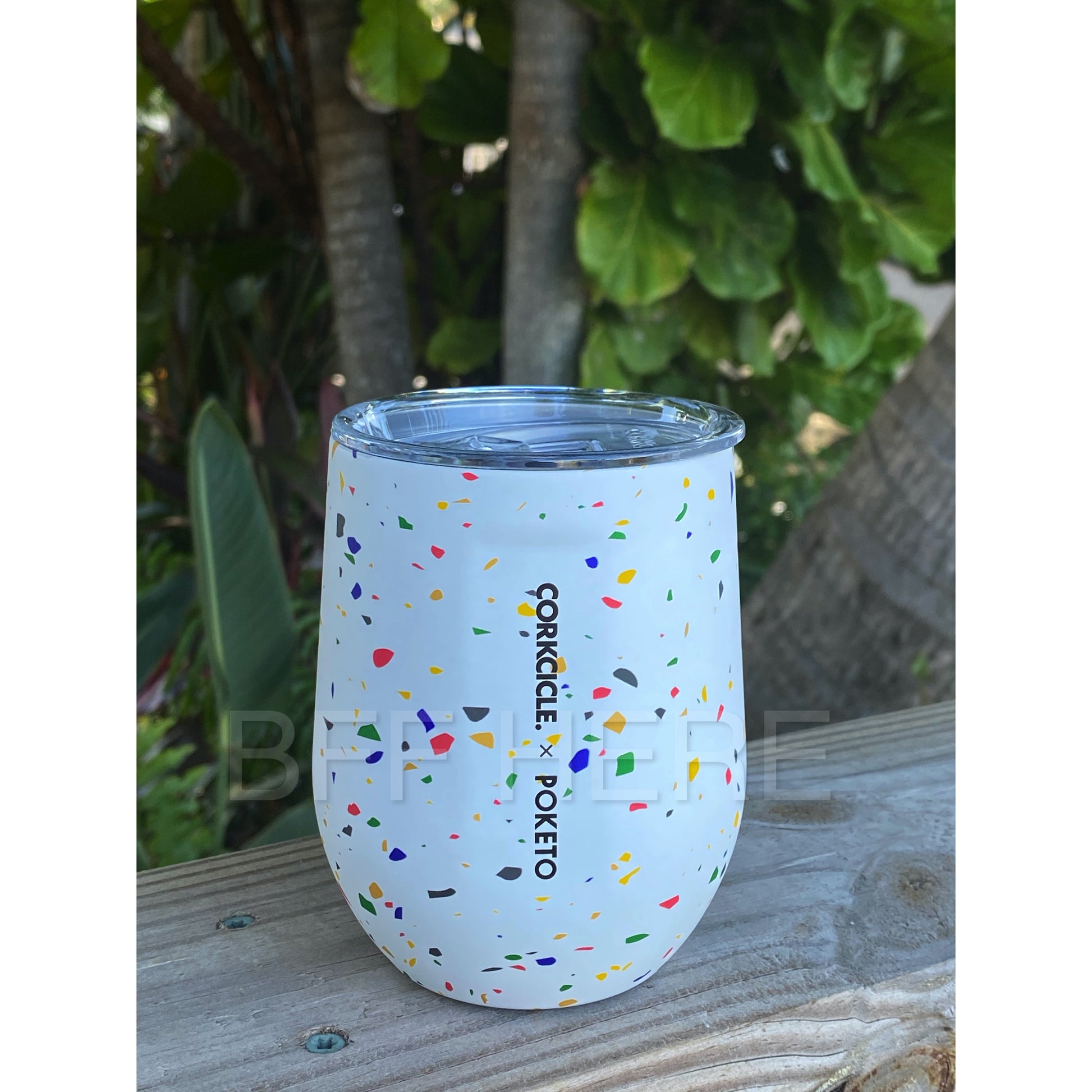 12 oz Stemless By Corkcicle -- Poketo White Terrazzo - BFF Here