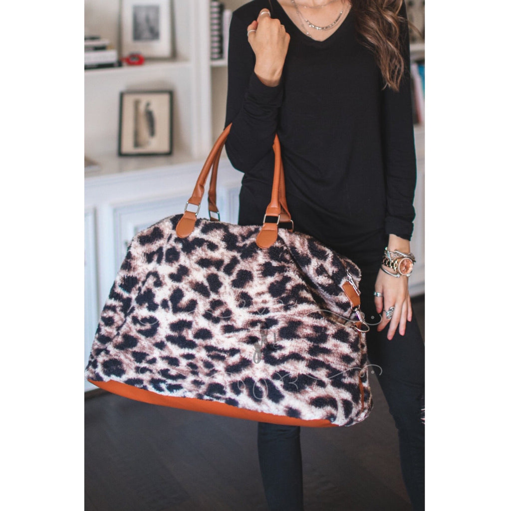 Take Me Away Weekender Bags - Leopard Sherpa - BFF Here