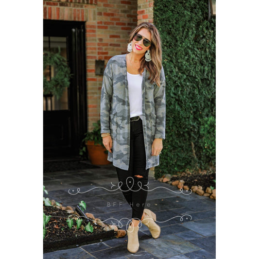 Kylie Camo Print Cardigan - BFF Here