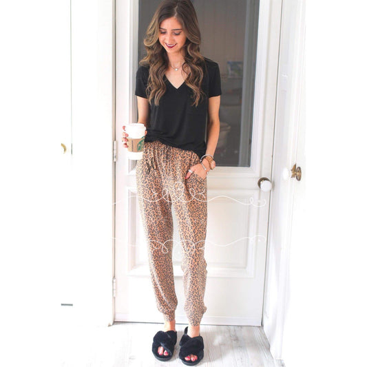 Jay Leopard French Terry Joggers -- Choice of Color - BFF Here