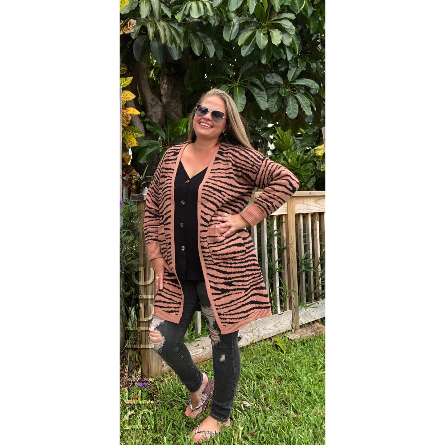 Carol Tiger Print Cardigan - BFF Here