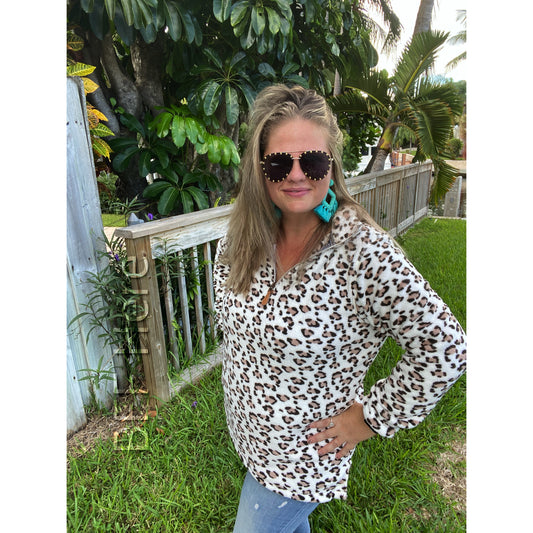 Liam Leopard Fleece Pullover - BFF Here