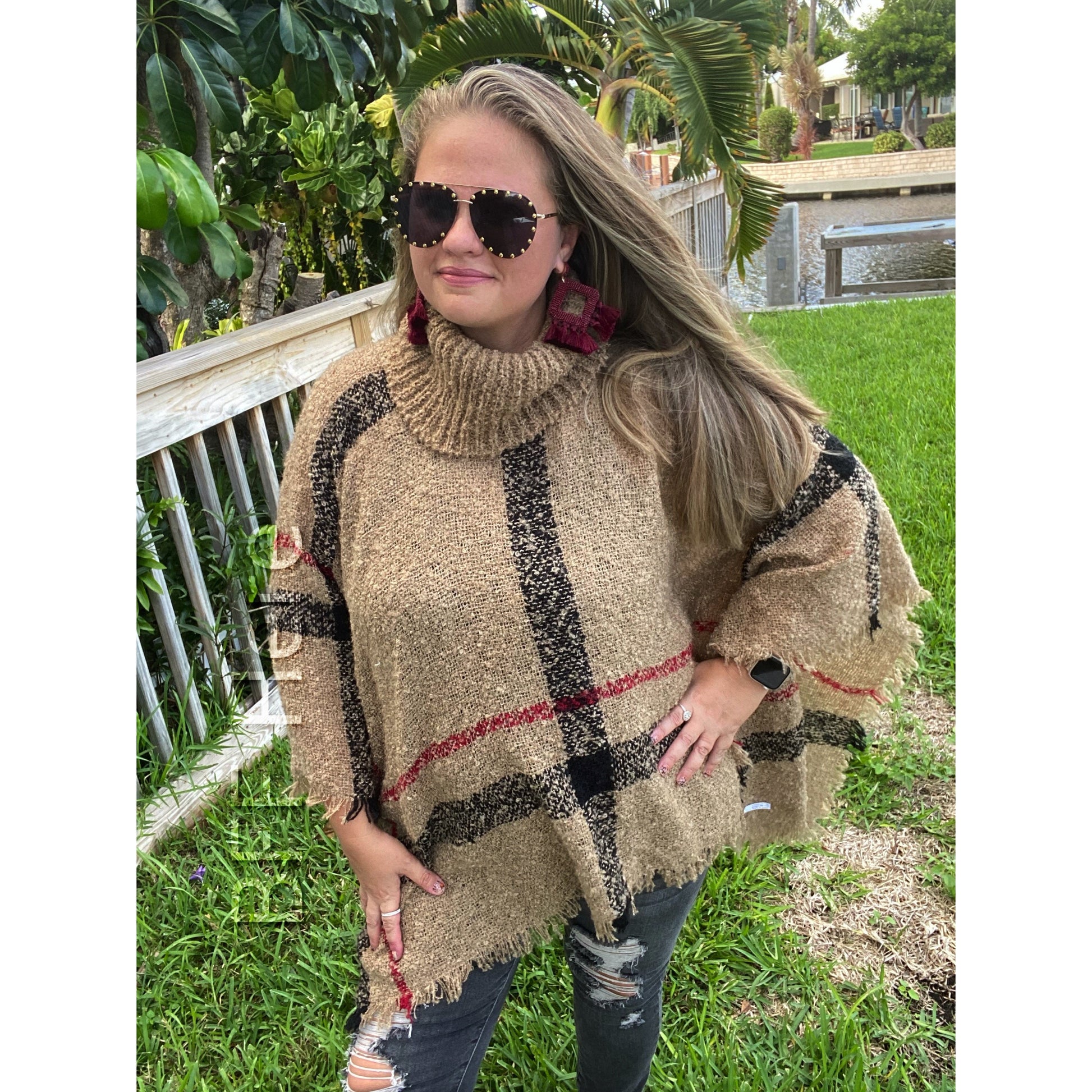 Betty Classic Plaid Poncho -- Choice of Color - BFF Here