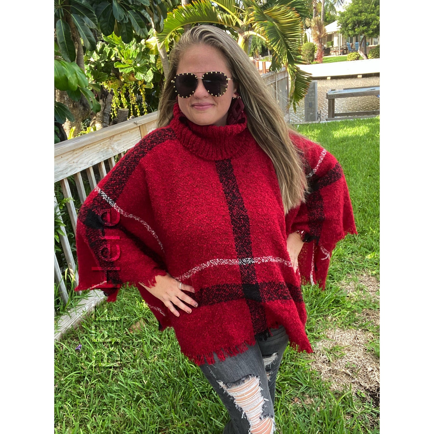 Betty Classic Plaid Poncho -- Choice of Color - BFF Here