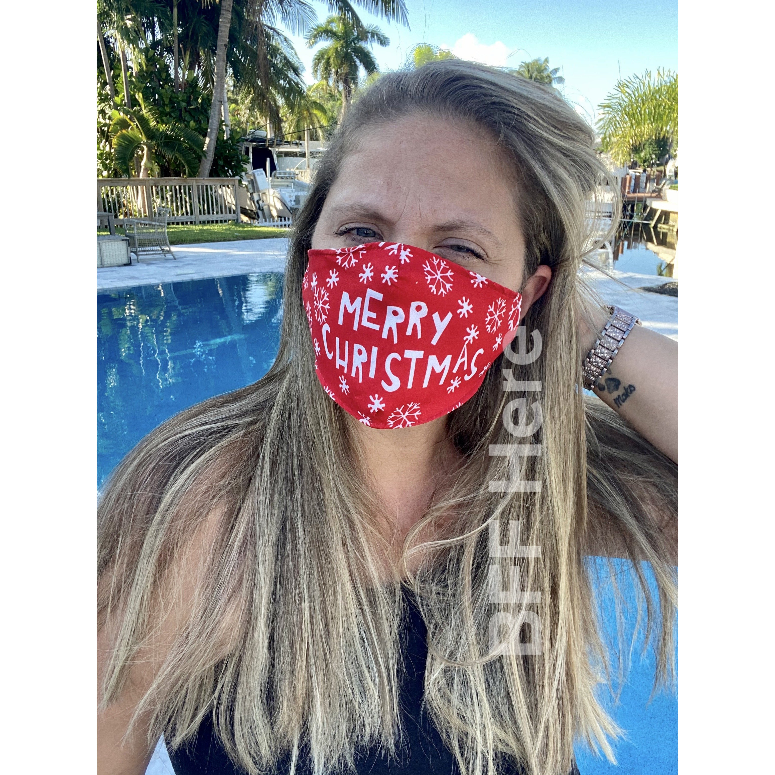 Merry Christmas Adjustable Face Mask - Adult - BFF Here