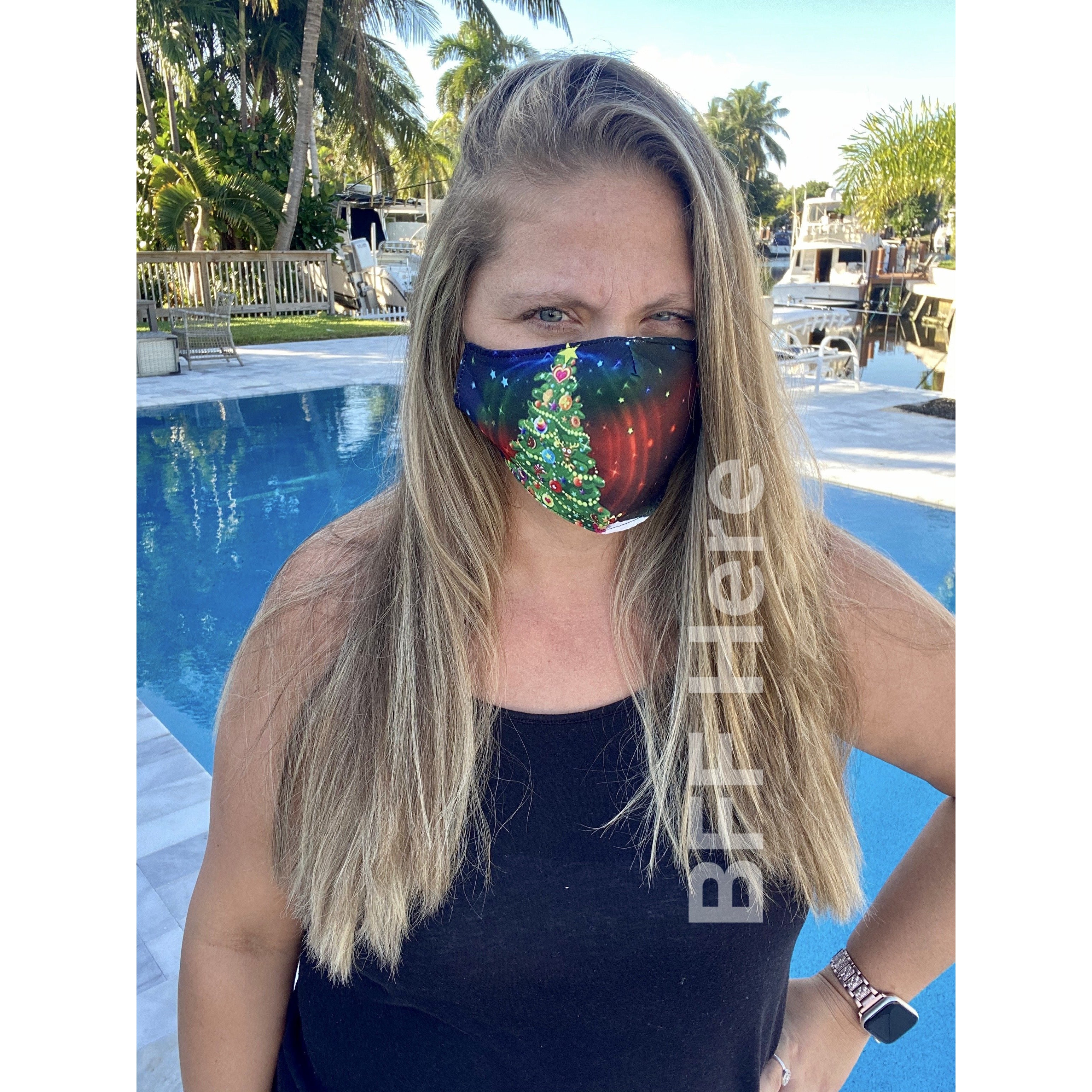 Christmas Tree Adjustable Face Mask - Adult - BFF Here