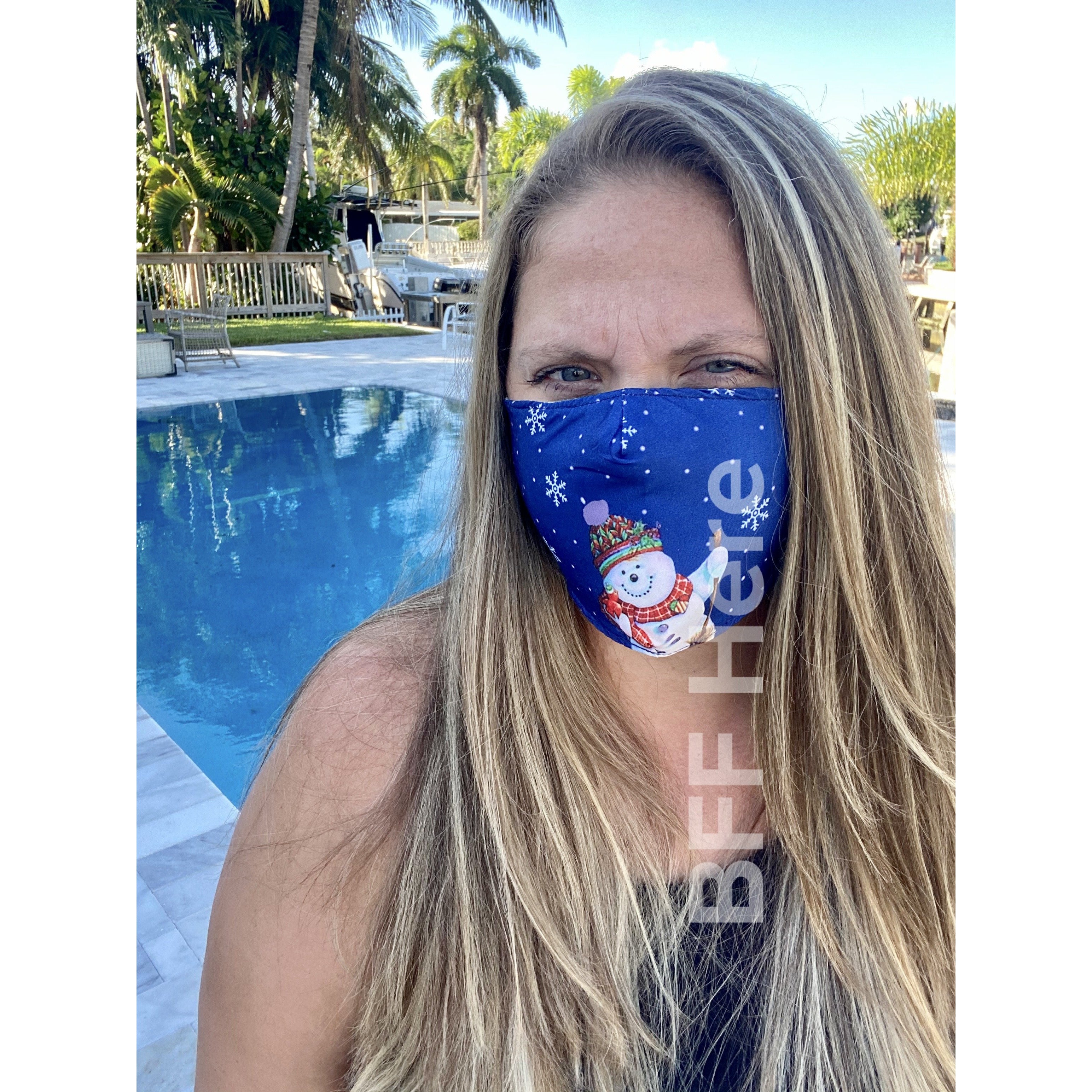 Snowman Adjustable Face Mask - Adult - BFF Here