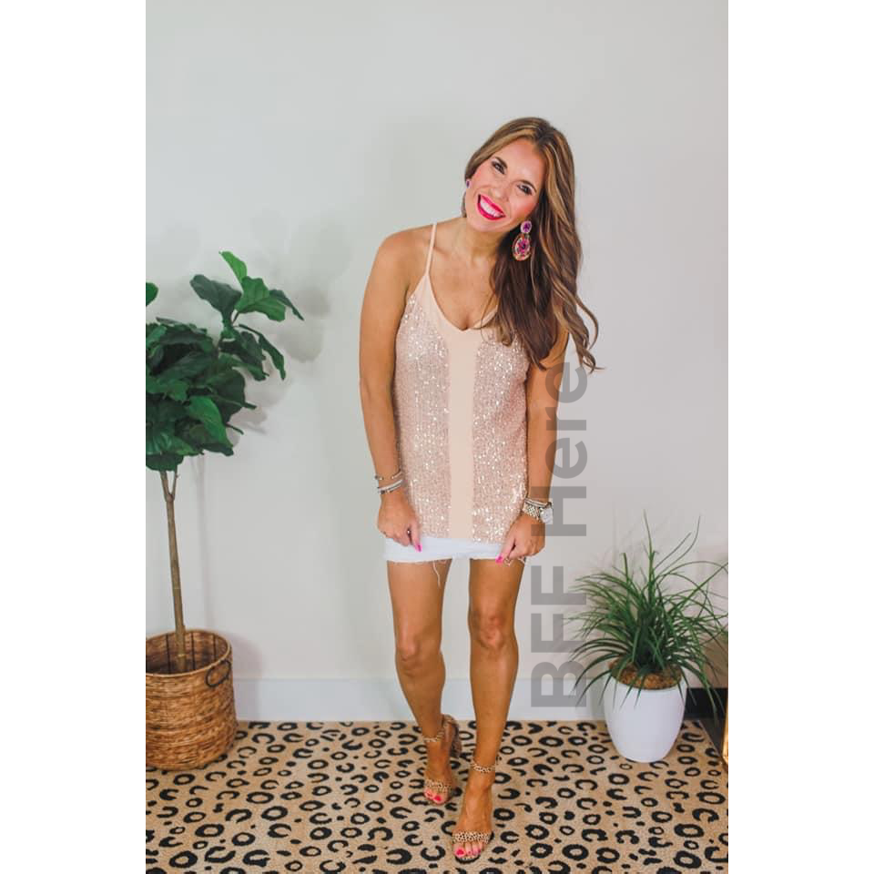 Starstruck Sequin Racerback Cami -- Choice of Color - BFF Here