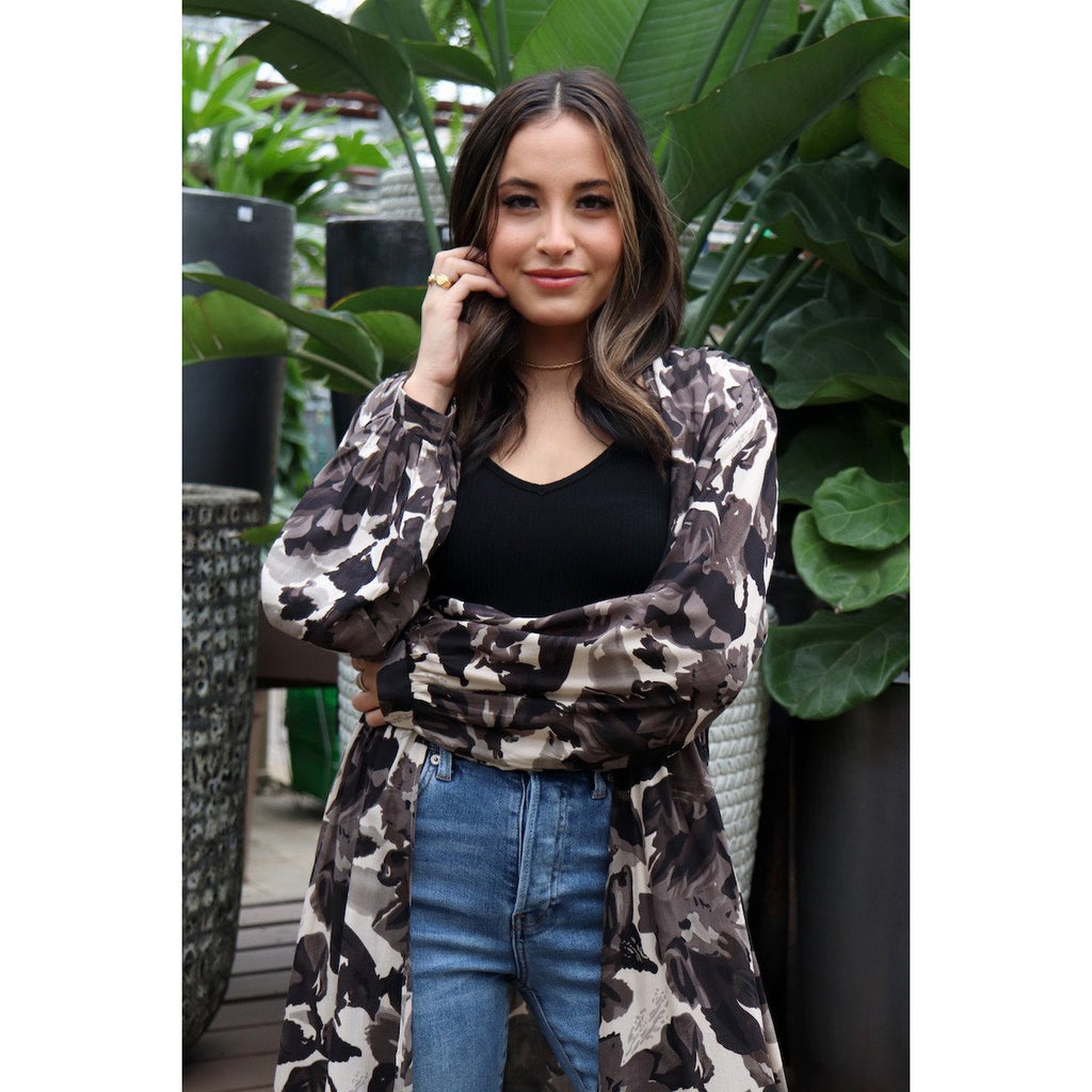 Black Floral Kimono - BFF Here