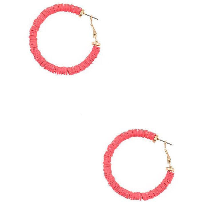 Flat Disk Bead Hoop Earring - BFF Here