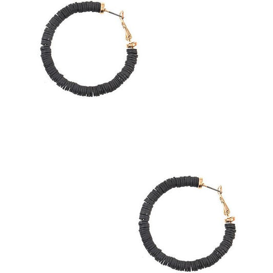 Flat Disk Bead Hoop Earring - BFF Here