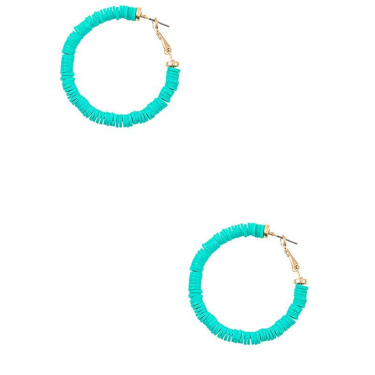 Flat Disk Bead Hoop Earring - BFF Here