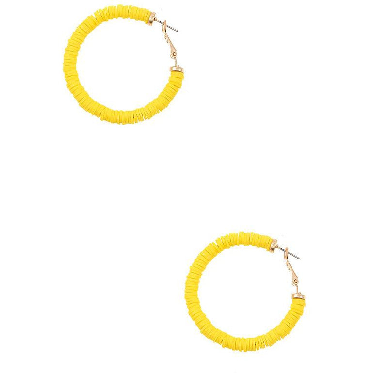 Flat Disk Bead Hoop Earring - BFF Here