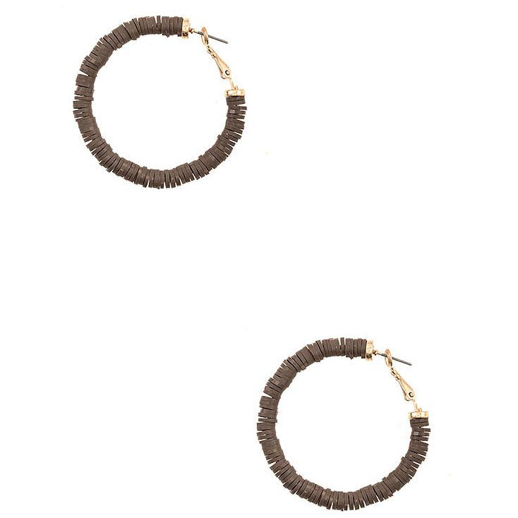 Flat Disk Bead Hoop Earring - BFF Here