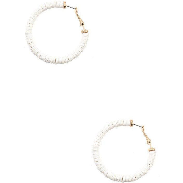 Flat Disk Bead Hoop Earring - BFF Here