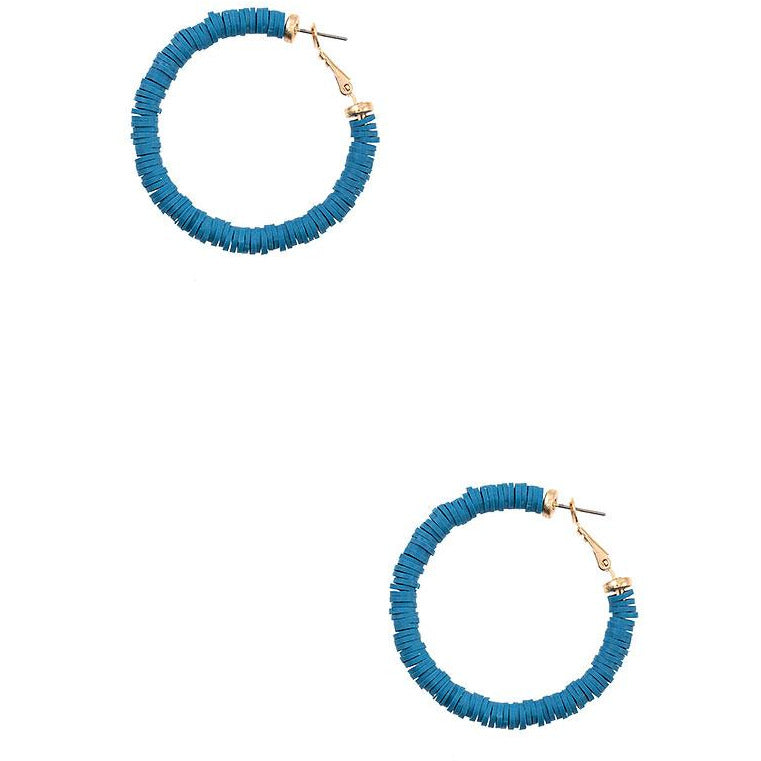 Flat Disk Bead Hoop Earring - BFF Here