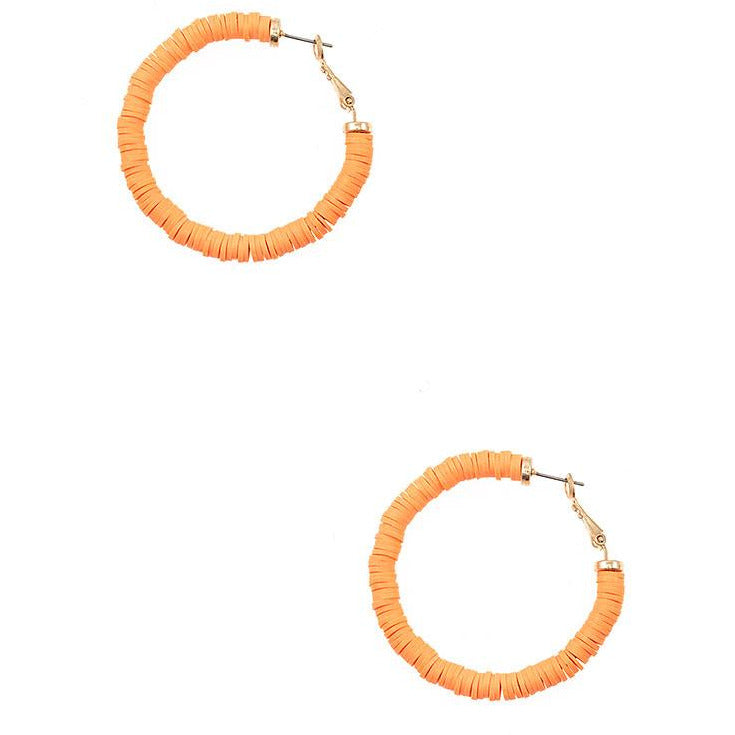 Flat Disk Bead Hoop Earring - BFF Here