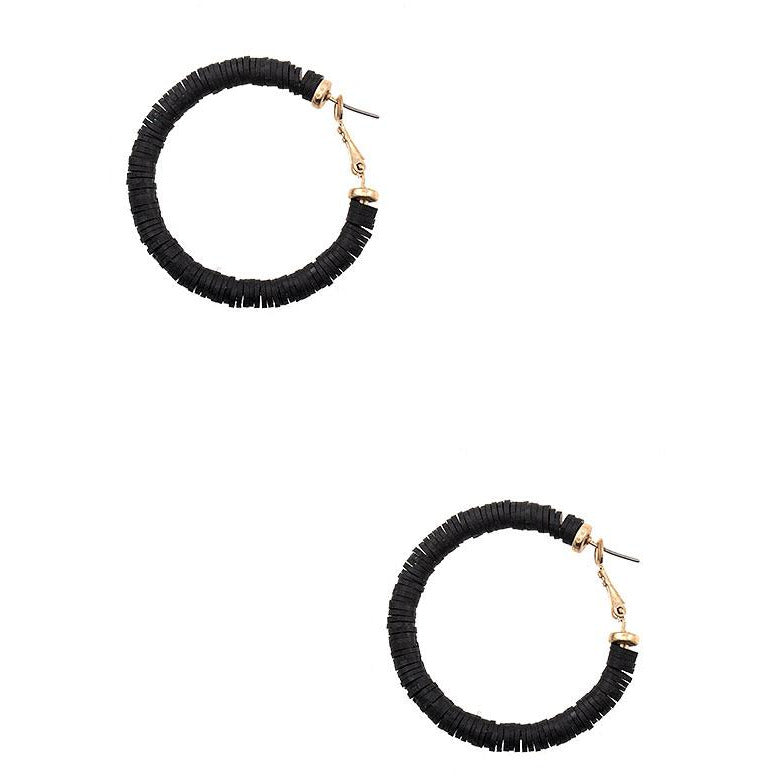 Flat Disk Bead Hoop Earring - BFF Here