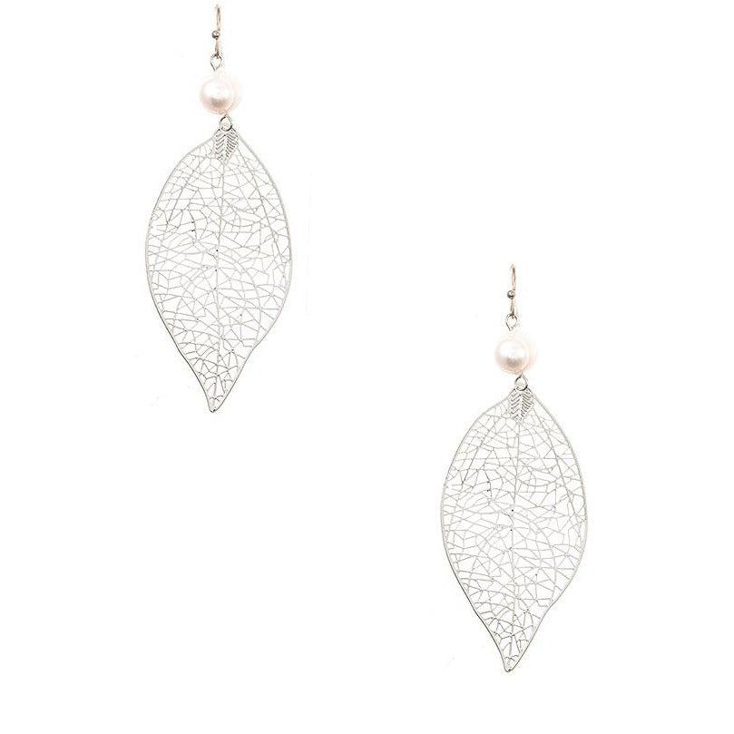 Cut Out Leaf Drop Earring -- Choice of Color: - BFF Here