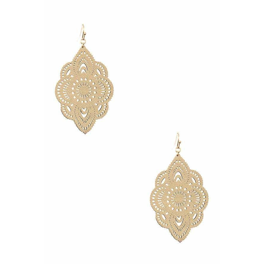 Faux Leather Cut Out Drop Earrings -- Choice of Color - BFF Here