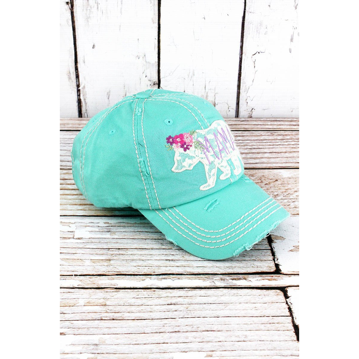 Distressed Lace Mama Bear Cap -- Choice of Color - BFF Here