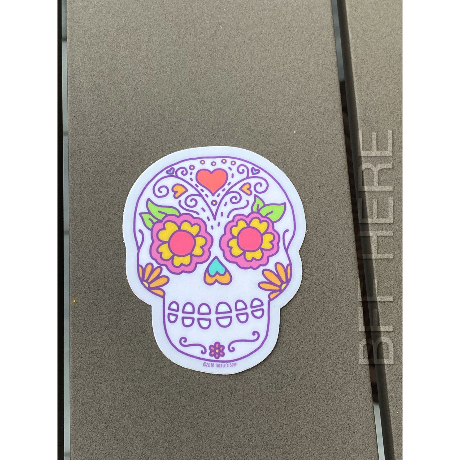 Sugar Skull Day of the Dead Vinyl Sticker - BFF Here