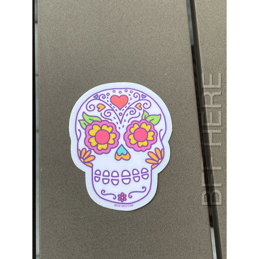 Sugar Skull Day of the Dead Vinyl Sticker - BFF Here