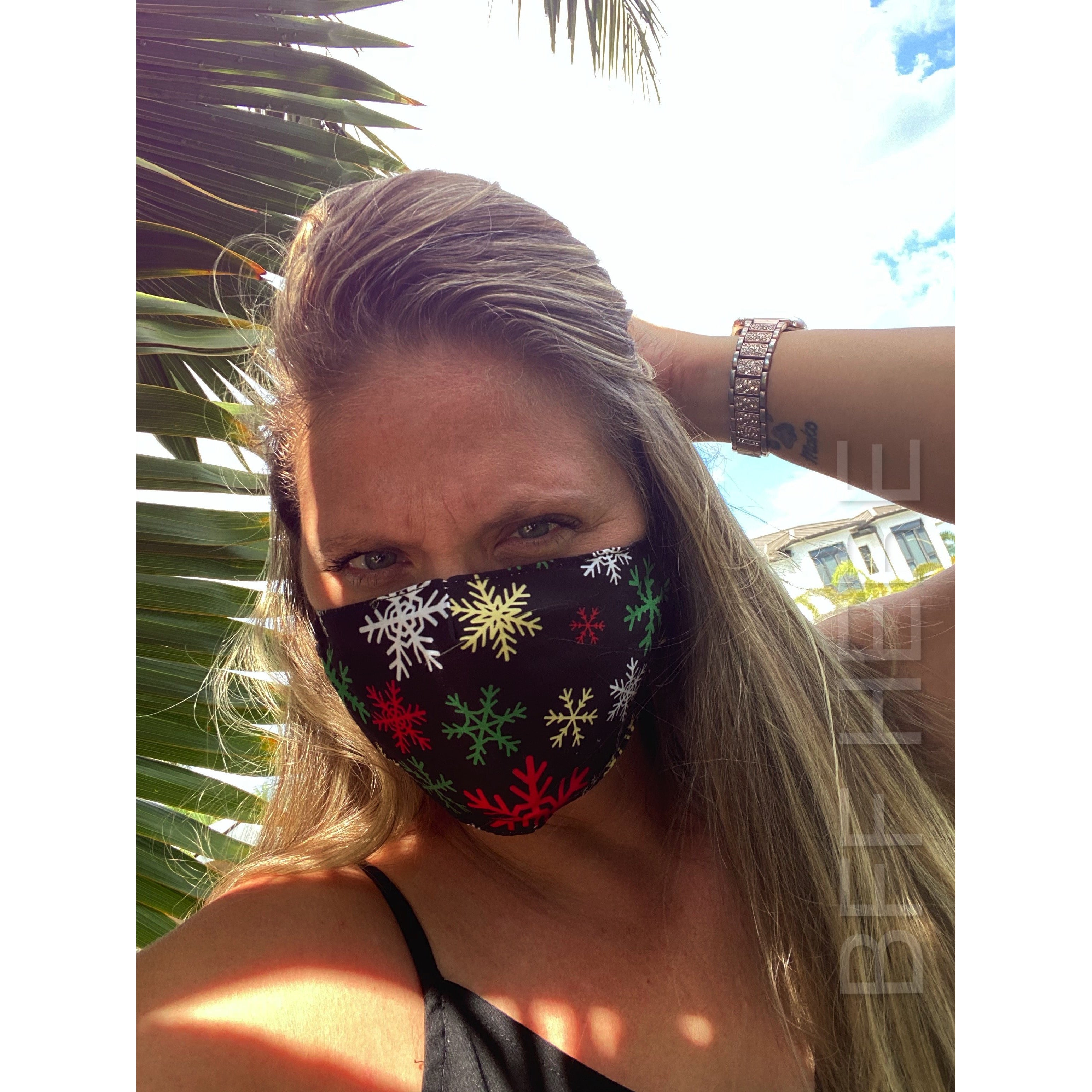 Colorful Snowflake Adjustable Face Mask - Adult - BFF Here