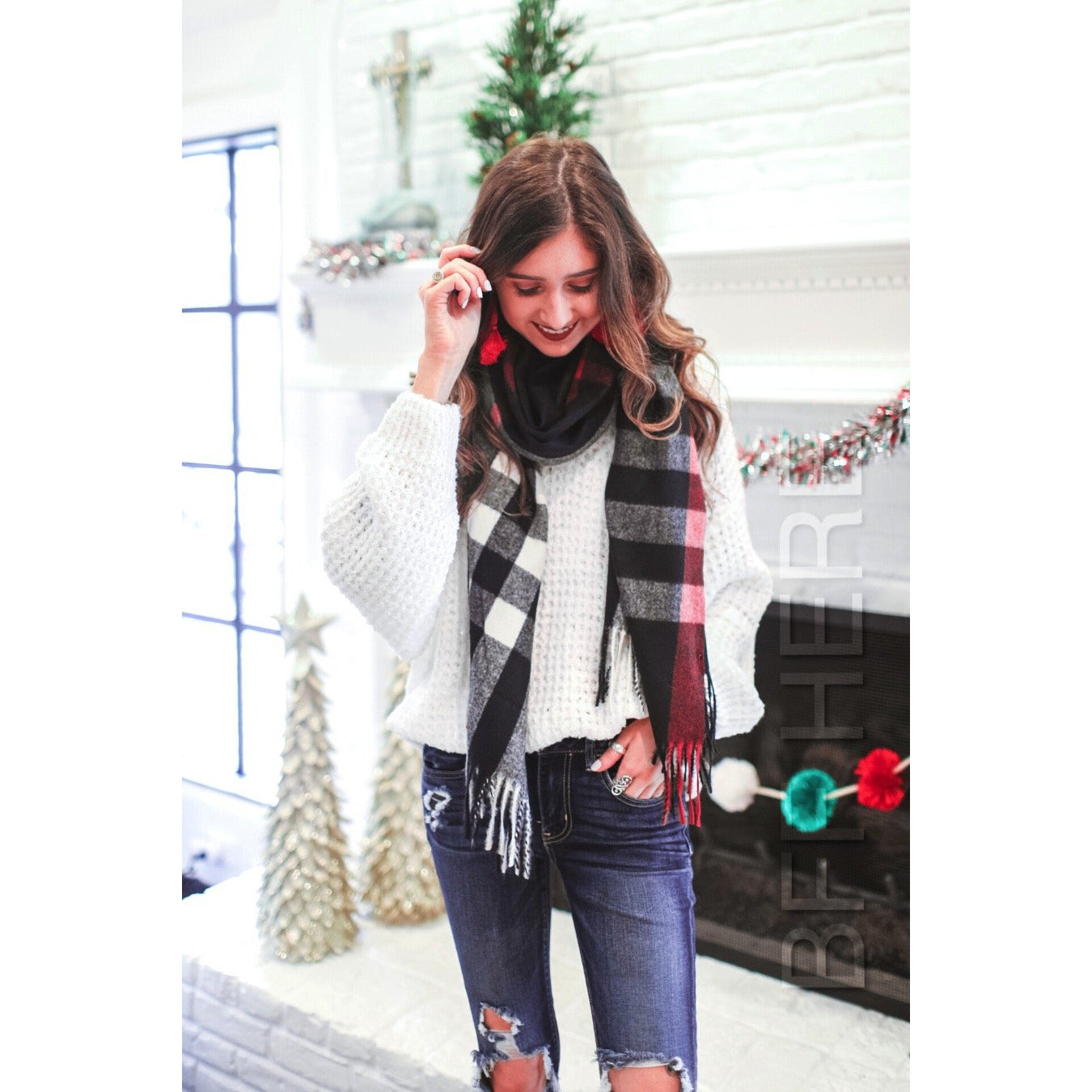 Bonfire Plaid Scarf -- Choice of Color - BFF Here