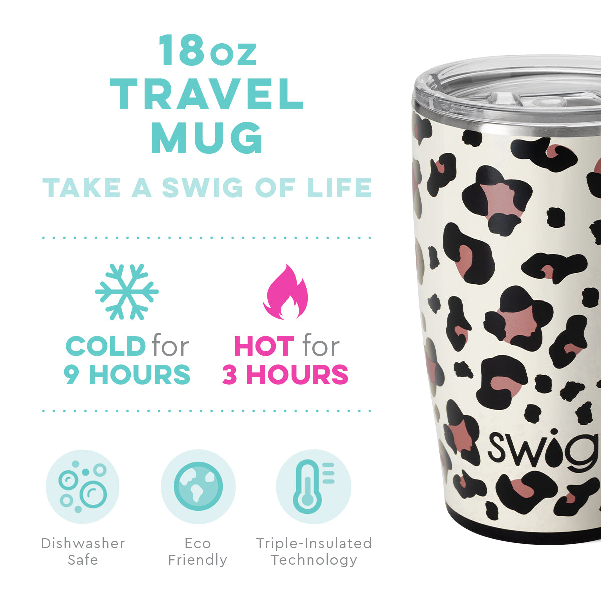 Luxy Leopard Travel Mug (18oz) by Swig Life - BFF Here