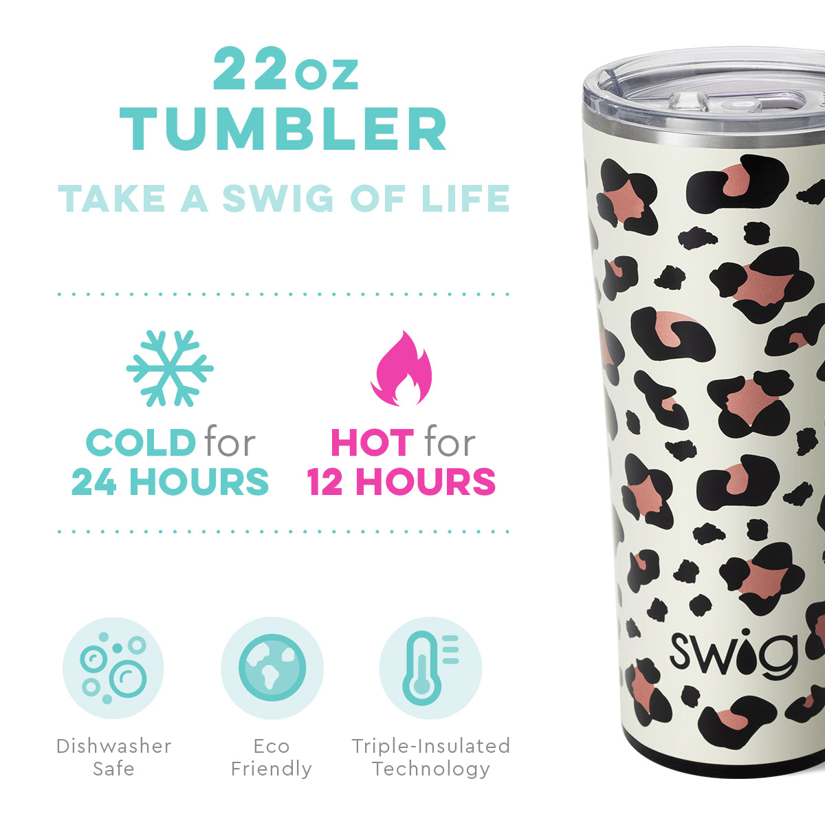 Luxy Leopard Tumbler (22oz) by Swig Life - BFF Here