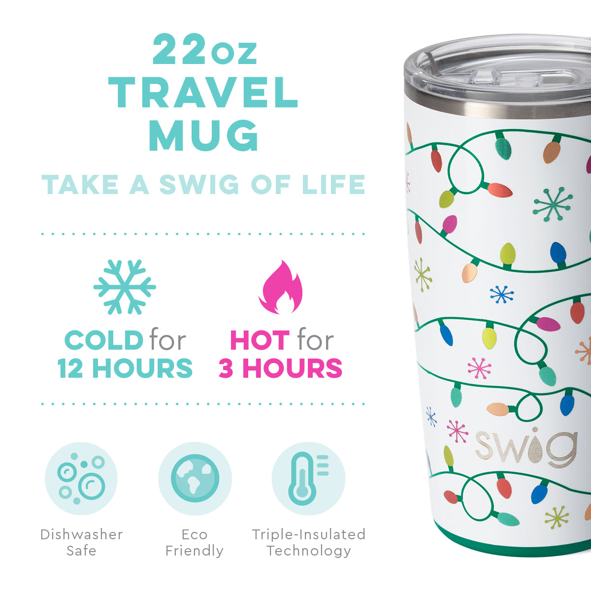 Let It Glow Travel Mug (22oz) by Swig Life - BFF Here