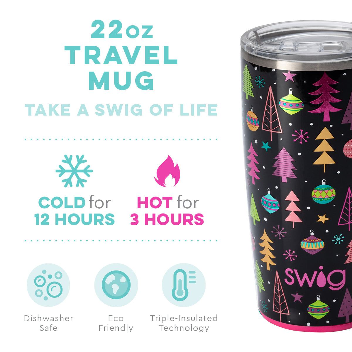 Merry & Bright Travel Mug (22oz) by Swig Life - BFF Here