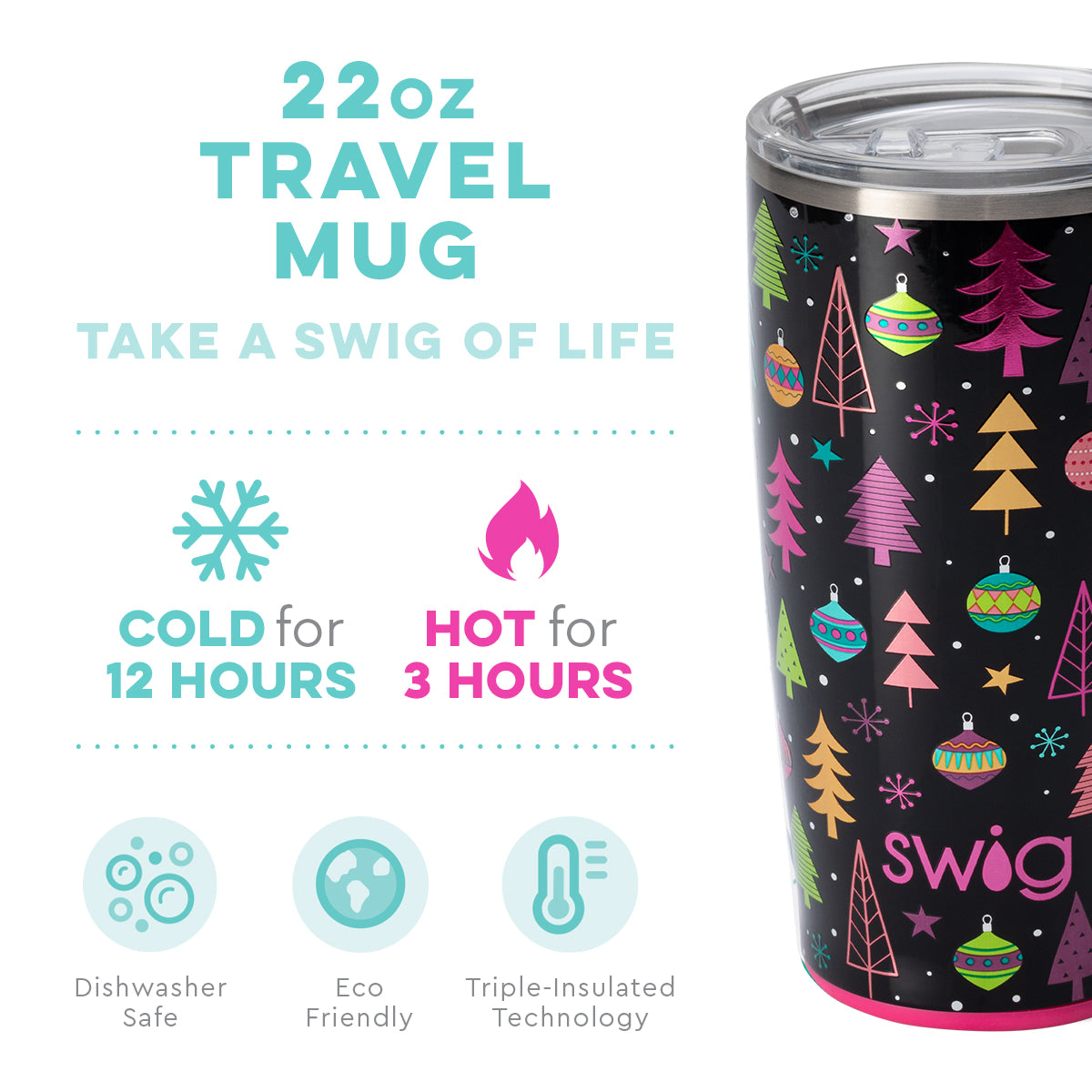 Swig: Tis the Season Travel Mug 22oz.