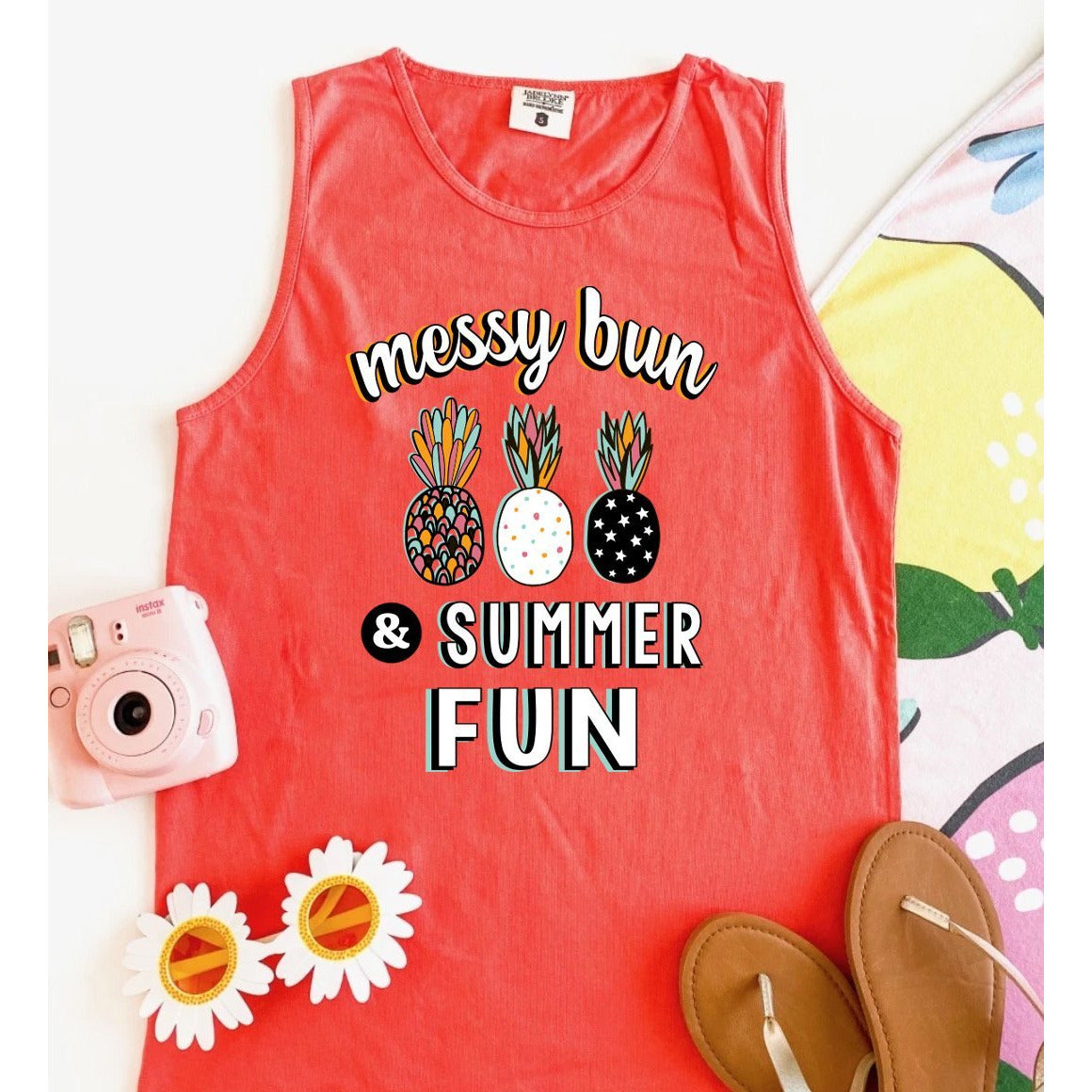 Messy Bun Summer Fun  - Tank - BFF Here