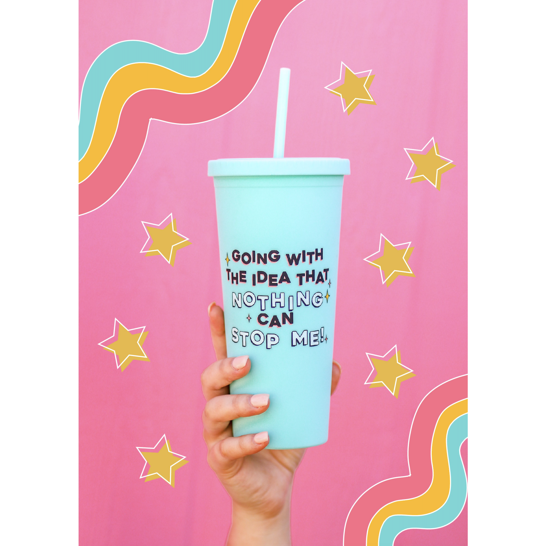 Matte Tumbler 22 oz (Mint) - Nothing Can Stop Me - BFF Here