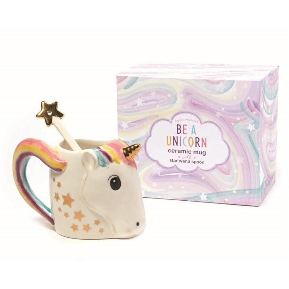 Be A Unicorn Mug with Metallic Star Stirrer - BFF Here