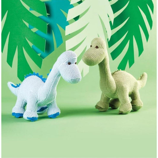 Dino Knit Plush Rattle Toy -- Choice of Color - BFF Here