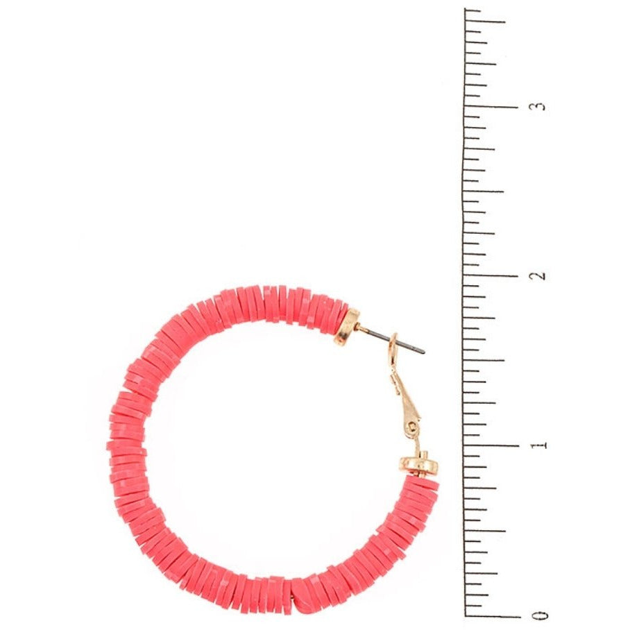 Flat Disk Bead Hoop Earring - BFF Here