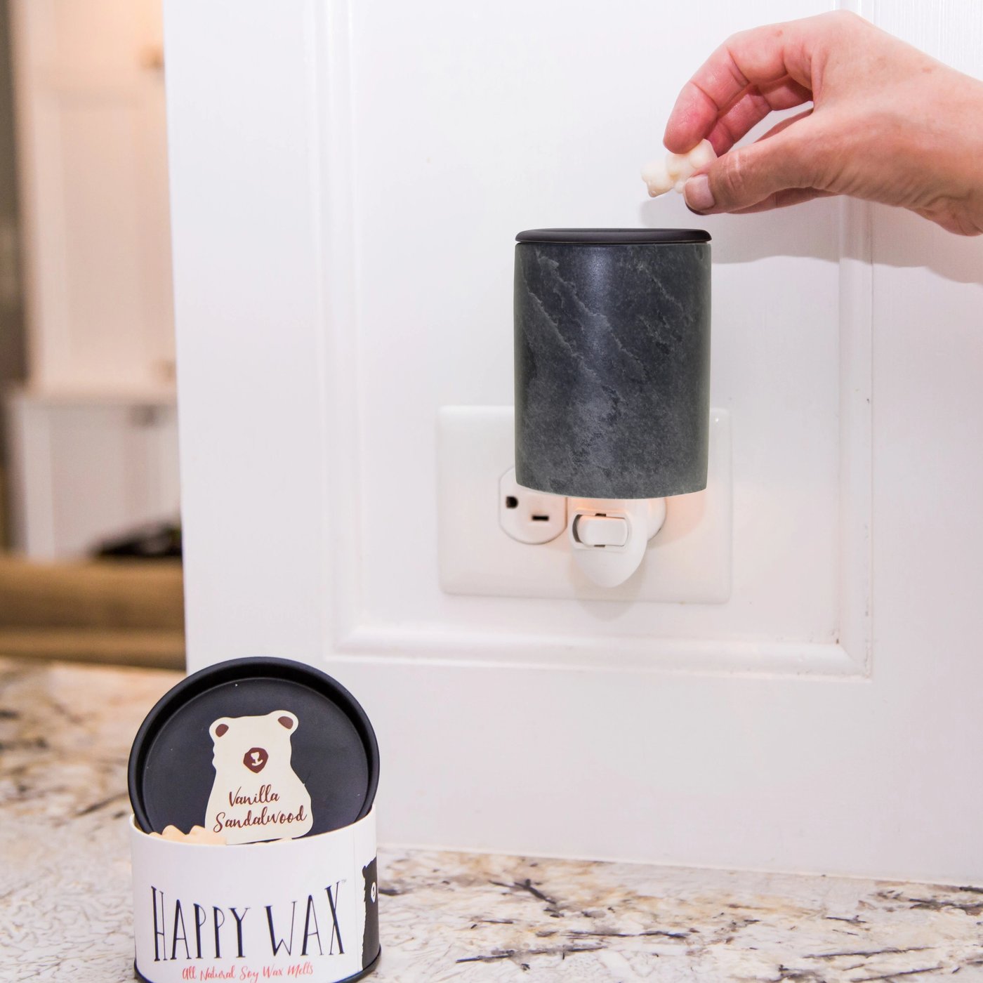 Happy Wax Outlet Warmer  -- Dark Stone - BFF Here