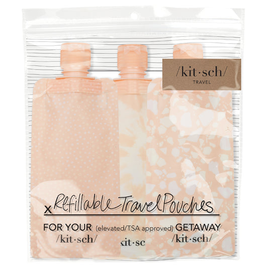 Refillable Travel Pouches 3pc Set - Blush - BFF Here