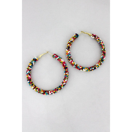 Multi Color Seed Bead Earrings - BFF Here